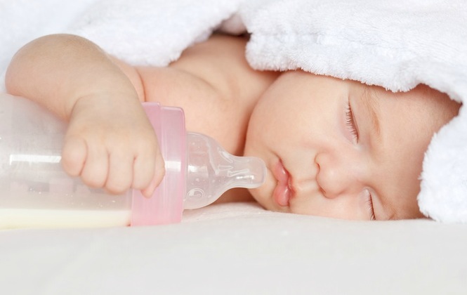 baby with a bottle picture