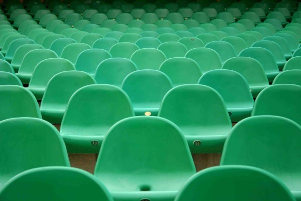 empty green chairs