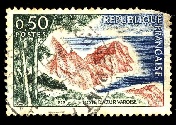 cote azur french stamp