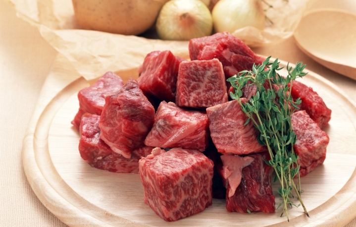 beef in chunks with herbs meat