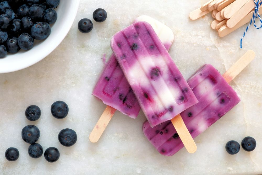 Blueberry vanilla popsicles ice cream